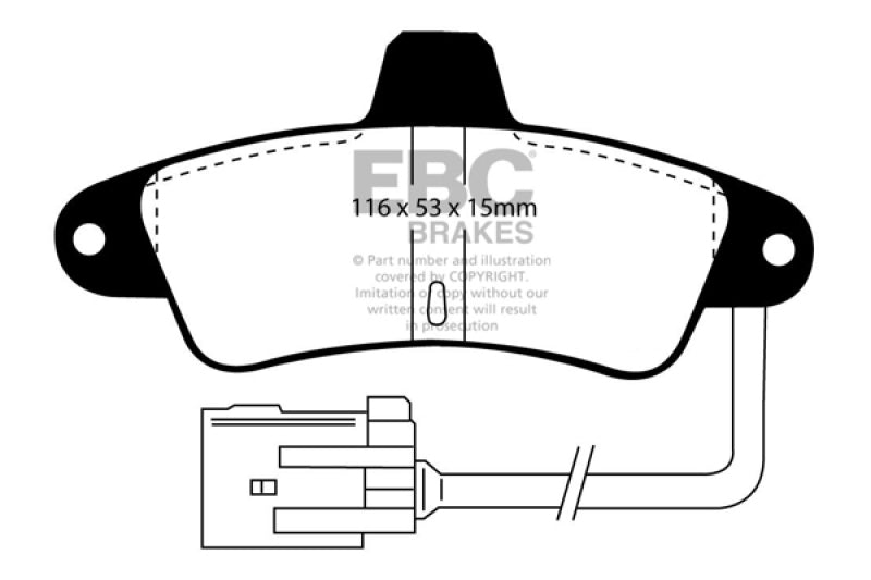 EBC 95-00 Ford Contour 2.0 Yellowstuff Rear Brake Pads