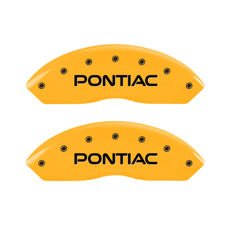 MGP 4 Caliper Covers Engraved Front Pontiac Rear Arrow Yellow Finish Blk Char 2009 Pontiac Solstice