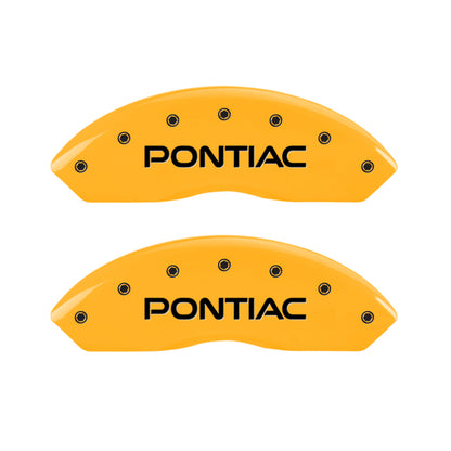 MGP 4 Caliper Covers Engraved Front Pontiac Rear Arrow Yellow Finish Blk Char 2009 Pontiac Solstice