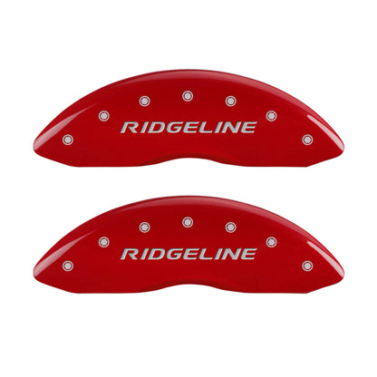 MGP 4 Caliper Covers Engraved Front & Rear RidgelineRed Finish Silver Char 2017 Honda Ridgeline