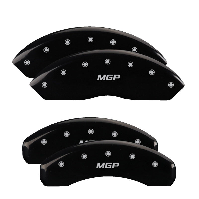 MGP 4 Caliper Covers Engraved Front & Rear MGP Black Finish Silver Char 2009 Toyota Fj Cruiser