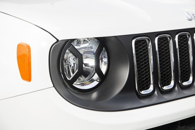 Rugged Ridge 15-18 Jeep Renegade BU Black Headlight Euro Guards Texture