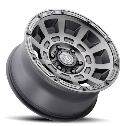 ICON Thrust 17x8.5 5x4.5 0mm Offset 4.75in BS Smoked Satin Black Tint Wheel