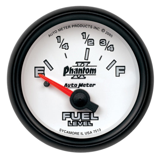 Autometer Phantom 2-1/16in 73-10 OHM Fuel Level Gauge