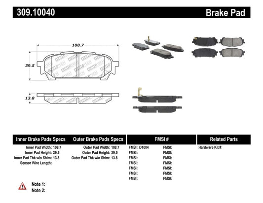 StopTech Performance 03-05 WRX Rear Brake Pads