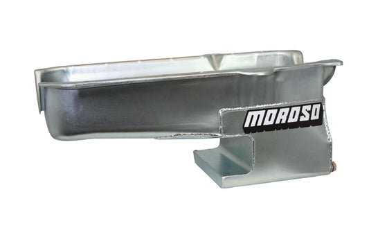 Moroso 86-Up Chevrolet Small Block (w/1 Piece Rear Main Seal) Wet Sump 6qt 9in Steel Oil Pan - Black