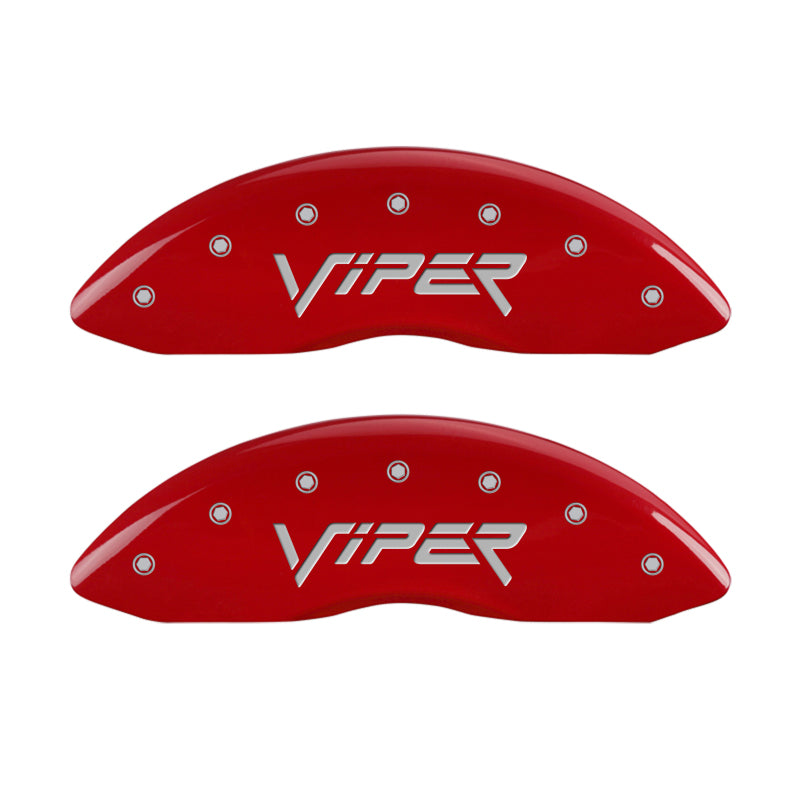 MGP 4 Caliper Covers Engraved Front & Rear Gen 2/Viper Red finish silver ch