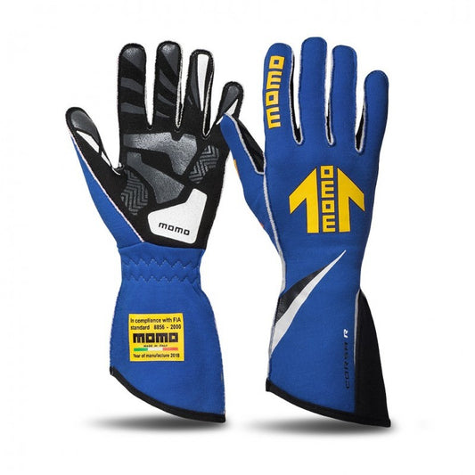 Momo Corsa R Gloves Size 12 (FIA 8856-2000)-Blue