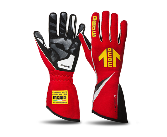 Momo Corsa R Gloves Size 12 (FIA 8856-2000)-Red