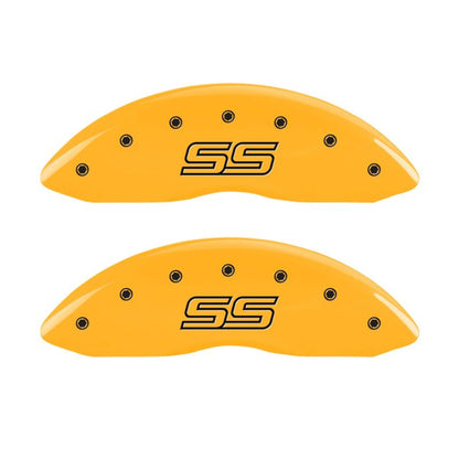 MGP 4 Caliper Covers Engraved Front & Rear Trailblazer SS Yellow Finish Black Char 2004 Chevy SSR