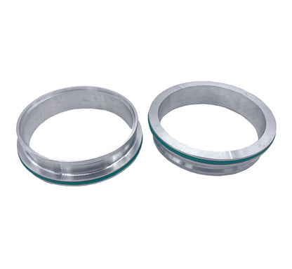 Granatelli Stainless Steel Dual Seal Clamp 4.0in Weld-On Ferrule Set