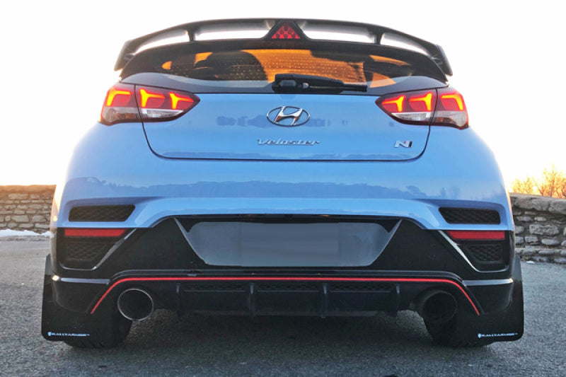 Rally Armor 19-22 Hyundai Veloster N Black UR Mud Flap w/ Performance Blue Logo