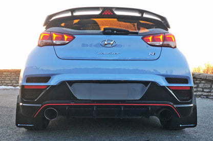 Rally Armor 19-22 Hyundai Veloster N Black UR Mud Flap w/ Red Logo