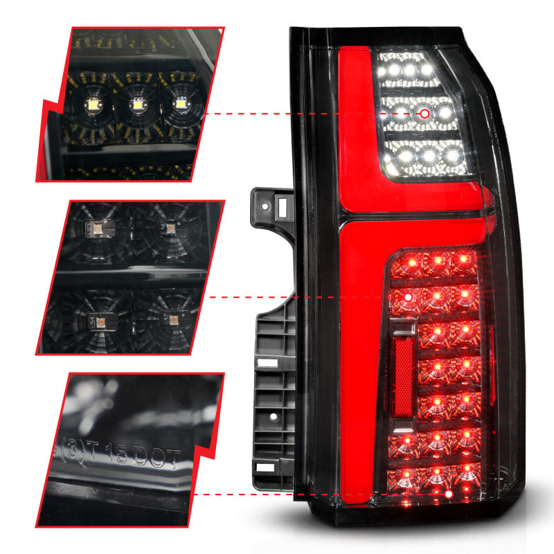 ANZO 15-20 Chevrolet Tahoe Sequential LED Tube Taillights Black