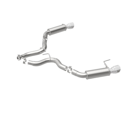 MagnaFlow Axle Back, SS, 3in, Competition, Dual Split Polished 4.5in Tip 2015 Ford Mustang GT V8 5.0