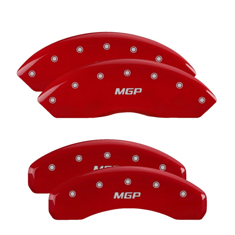 MGP 4 Caliper Covers Engraved Front Charger Engraved Rear RT Red finish silver ch