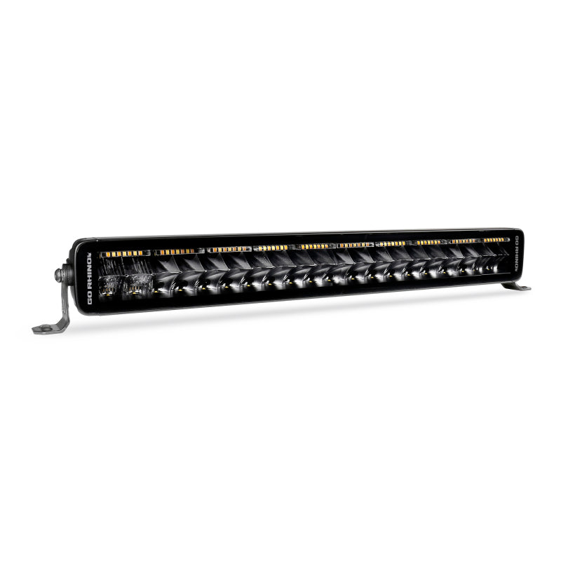 Go Rhino Xplor Blackout Combo Series Dbl Row LED Light Bar w/Amber (Side/Track Mount) 21.5in. - Blk
