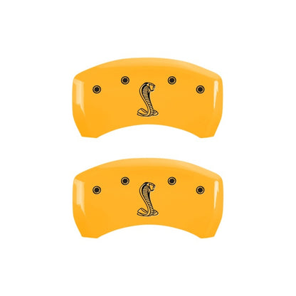 MGP Rear set 2 Caliper Covers Engraved Rear Snake Yellow finish black ch