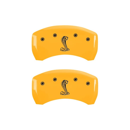 MGP Rear set 2 Caliper Covers Engraved Rear Snake Yellow finish black ch