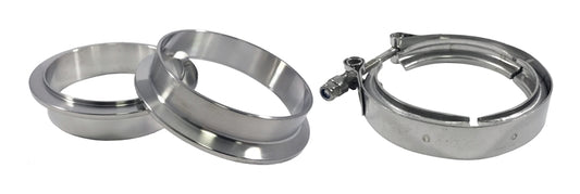 Torque Solution Stainless Steel V-Band Clamp & Flange Kit - 4.5in (114mm)