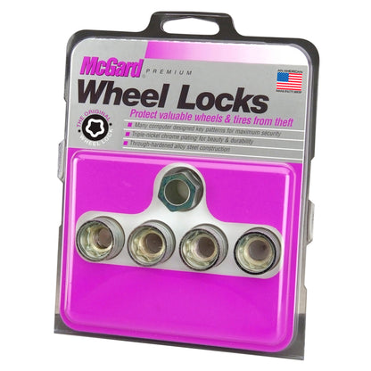 McGard Wheel Lock Nut Set - 4pk. (Under Hub Cap / Cone Seat) M12X1.75 / 19mm & 21mm Hex / .802in. L