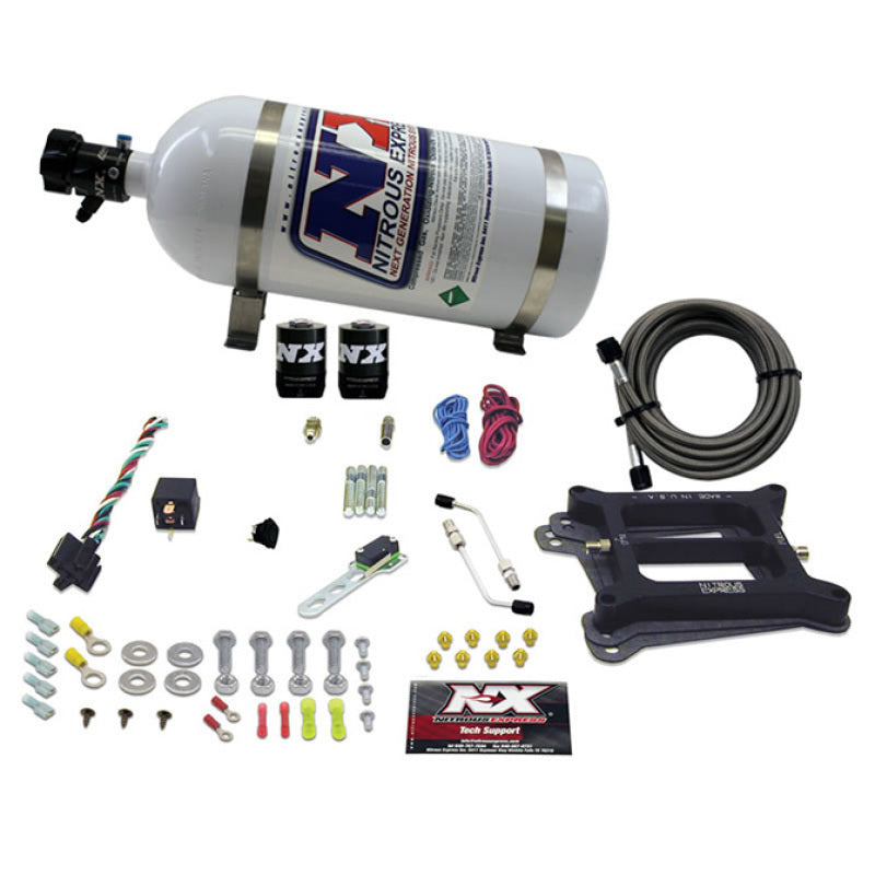 Nitrous Express 4150 4-BBL/Alcohol Nitrous Kit (100-500HP) w/10lb Bottle