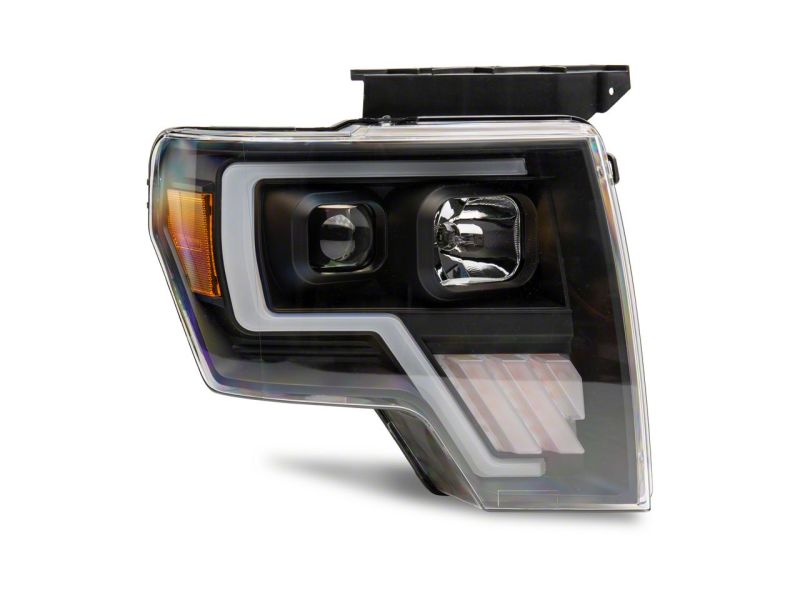 Raxiom 09-14 Ford F-150 Axial G4 Light Bar Switchback Projector Headlights- Blk Housing (Clear Lens)