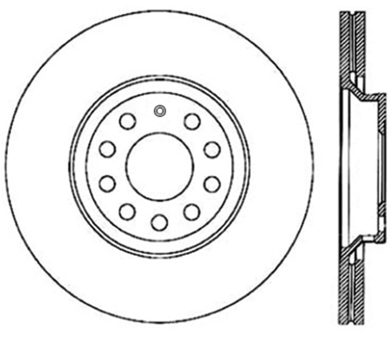 StopTech 09 VW Passat CC / 06-09 Passat Slotted & Drilled Left Rear Rotor