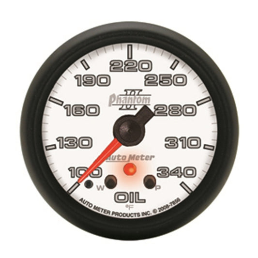 AutoMeter Gauge Oil Temp 2-5/8in. 340 Deg. F Stepper Motor W/ Peak & Warn Phantom II