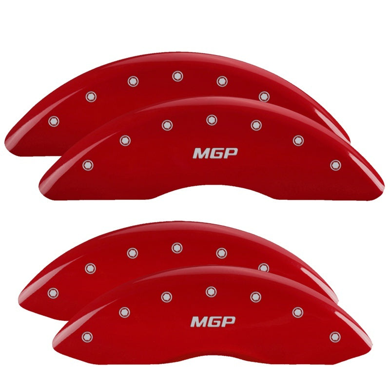 MGP 4 Caliper Covers Engraved Front & Rear MGP Red Finish Silver Characters 2016 Buick Regal