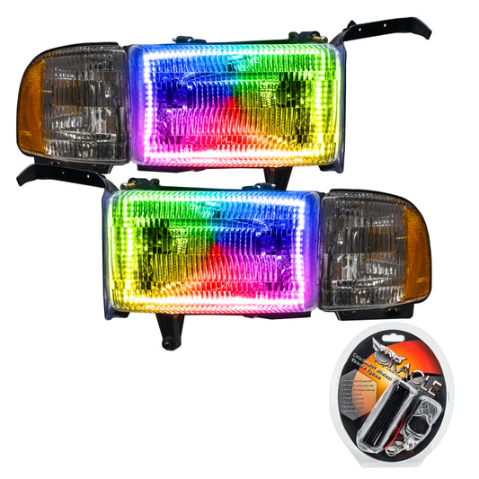 Oracle 94-02 Dodge Ram Pre-Assembled Halo Headlights - ColorSHIFT