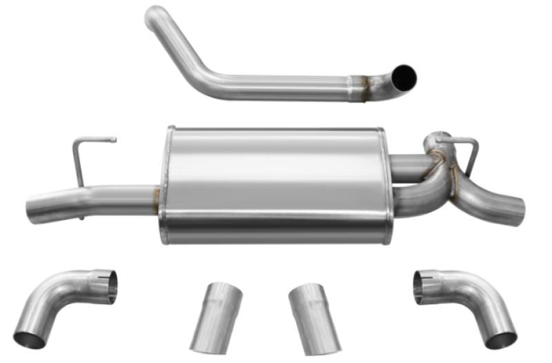 Corsa 2018-2024 Jeep Wrangler JL 2.5in Dual Rear Turn Down Exit Sport Axle-Back Exhaust