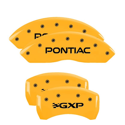 MGP 4 Caliper Covers Engraved Front & Rear MGP Yellow Finish Black Char 1997 Pontiac Firebird