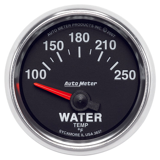 Autometer GS 52mm 100-250 Deg F Short Sweep Electronic Water Temperature Gauge