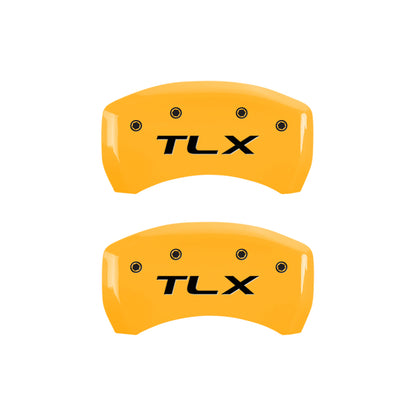 MGP 4 Caliper Covers Engraved Front Acura Engraved Rear TLX Yellow finish black ch