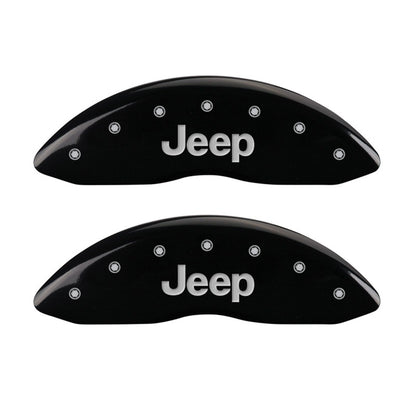 MGP Front set 2 Caliper Covers Engraved Front JEEP Black finish silver ch