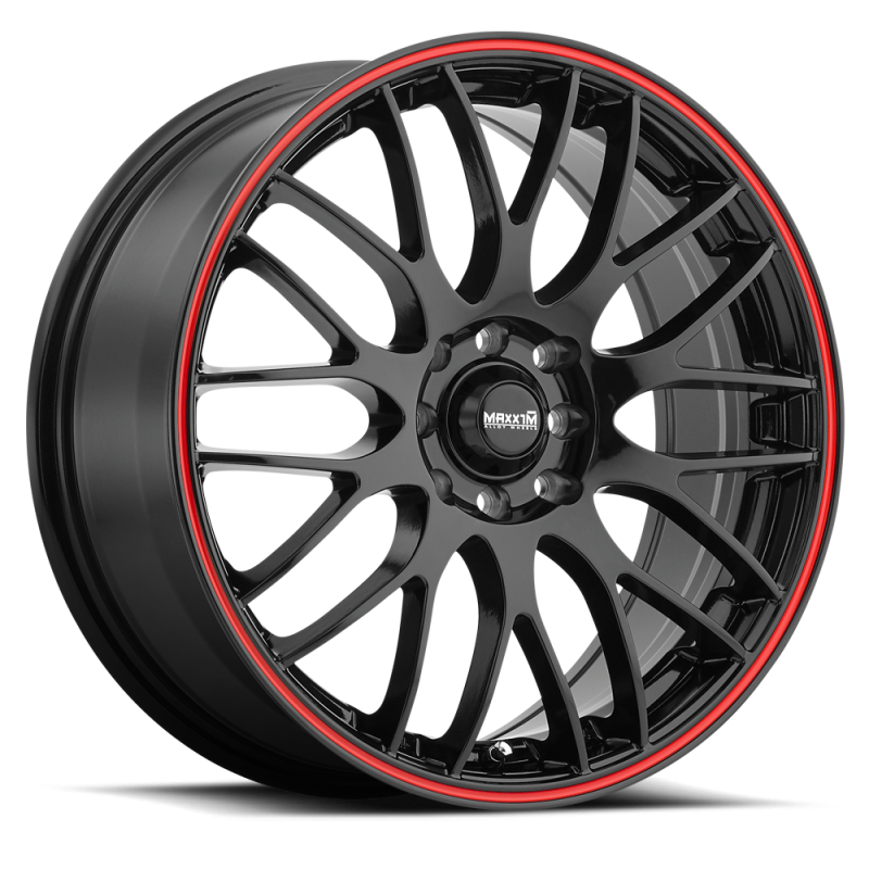 Maxxim Maze 17x7 10x100/114.3 ET40 Black/Red Stripe