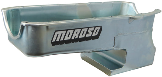 Moroso Pre-80 Chevrolet Small Block (w/Driver Side Dipstick) Wet Sump 6qt 9in Steel Oil Pan - Black