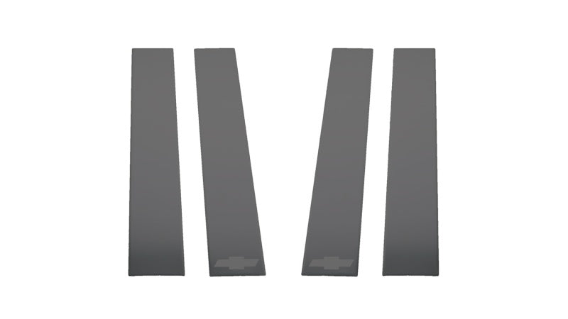 Putco 2020 Chevy Silv HD 2500/3500 - Chevrolet Bow Tie Etching (6pcs) Black Platinum Pillar Posts