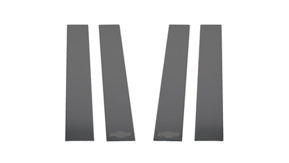 Putco 2020 Chevy Silv HD 2500/3500 - Chevrolet Bow Tie Etching (6pcs) Black Platinum Pillar Posts