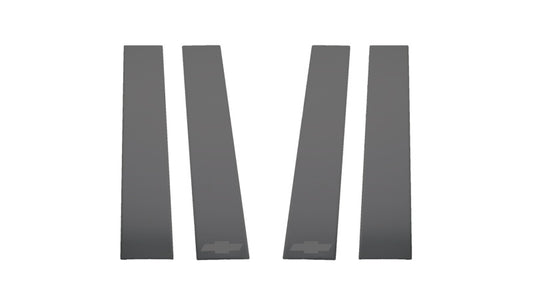 Putco 2020 Chevy Silv HD 2500/3500 - Chevrolet Bow Tie Etching (6pcs) Black Platinum Pillar Posts