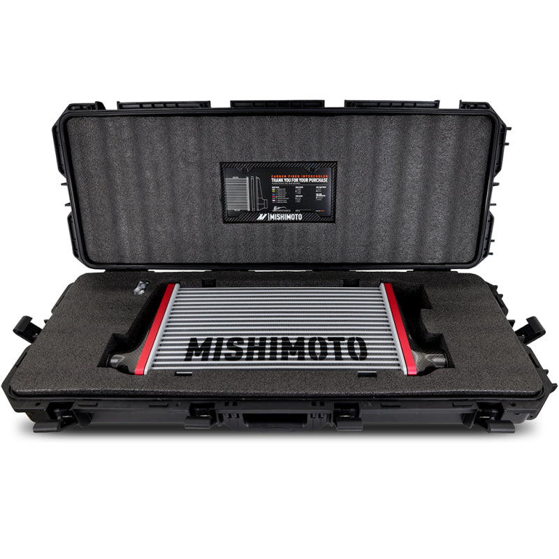 Mishimoto Universal Carbon Fiber Intercooler - Matte Tanks - 525mm Silver Core - S-Flow - BL V-Band