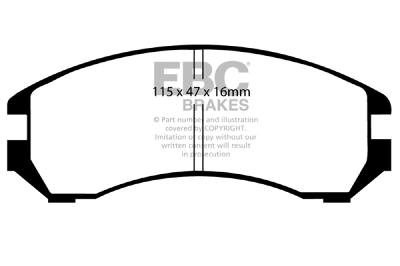 EBC 86-87 Nissan Pulsar NX 1.6 SE Greenstuff Front Brake Pads