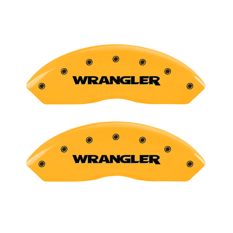 MGP 4 Caliper Covers Engraved Front & Rear Hemi Yellow Finish Black Char 2006 Jeep Commander