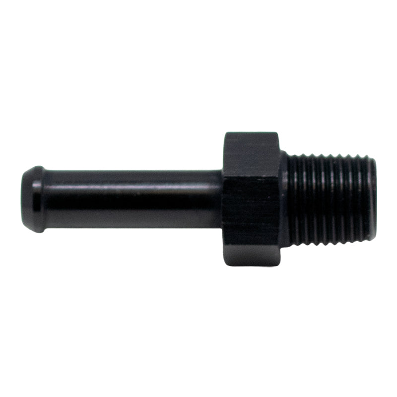 DeatschWerks 1/8in NPT Male Thread 1/4in Hose Barb - Anodized Matte Black