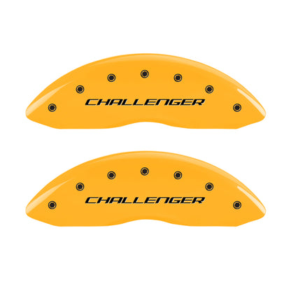 MGP 4 Caliper Covers Engraved F & R Block/Challenger Yellow Finish Black Char 2006 Dodge Charger