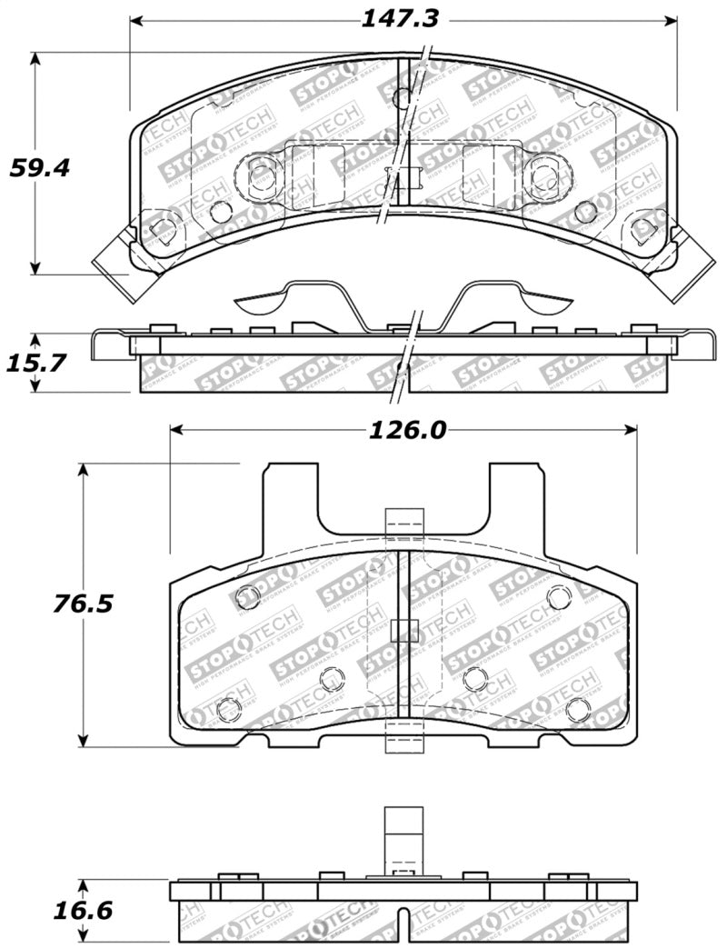 StopTech Sport Brake Pads w/Shims and Hardware - Front