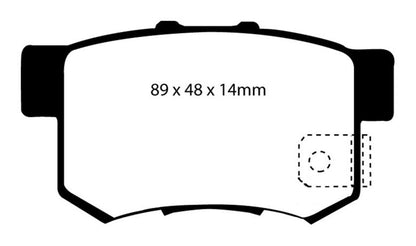 EBC 97 Acura CL 2.2 Yellowstuff Rear Brake Pads