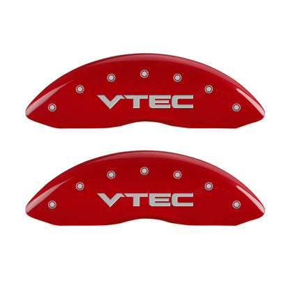 MGP 4 Caliper Covers Engraved Front & Rear Vtech Red finish silver ch