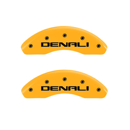 MGP 4 Caliper Covers Engraved Front & Rear Denali Yellow finish black ch